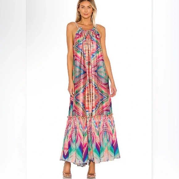 Revolve Le Superbe Kaleidoscope Beach Gown Size M - Picture 1 of 9